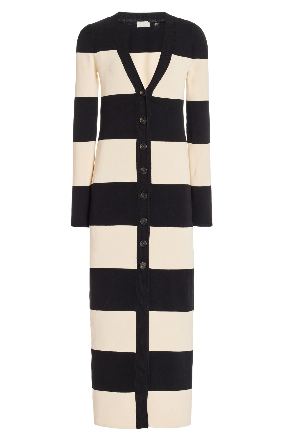 Knit Stripe Long Sleeve Midi Dress