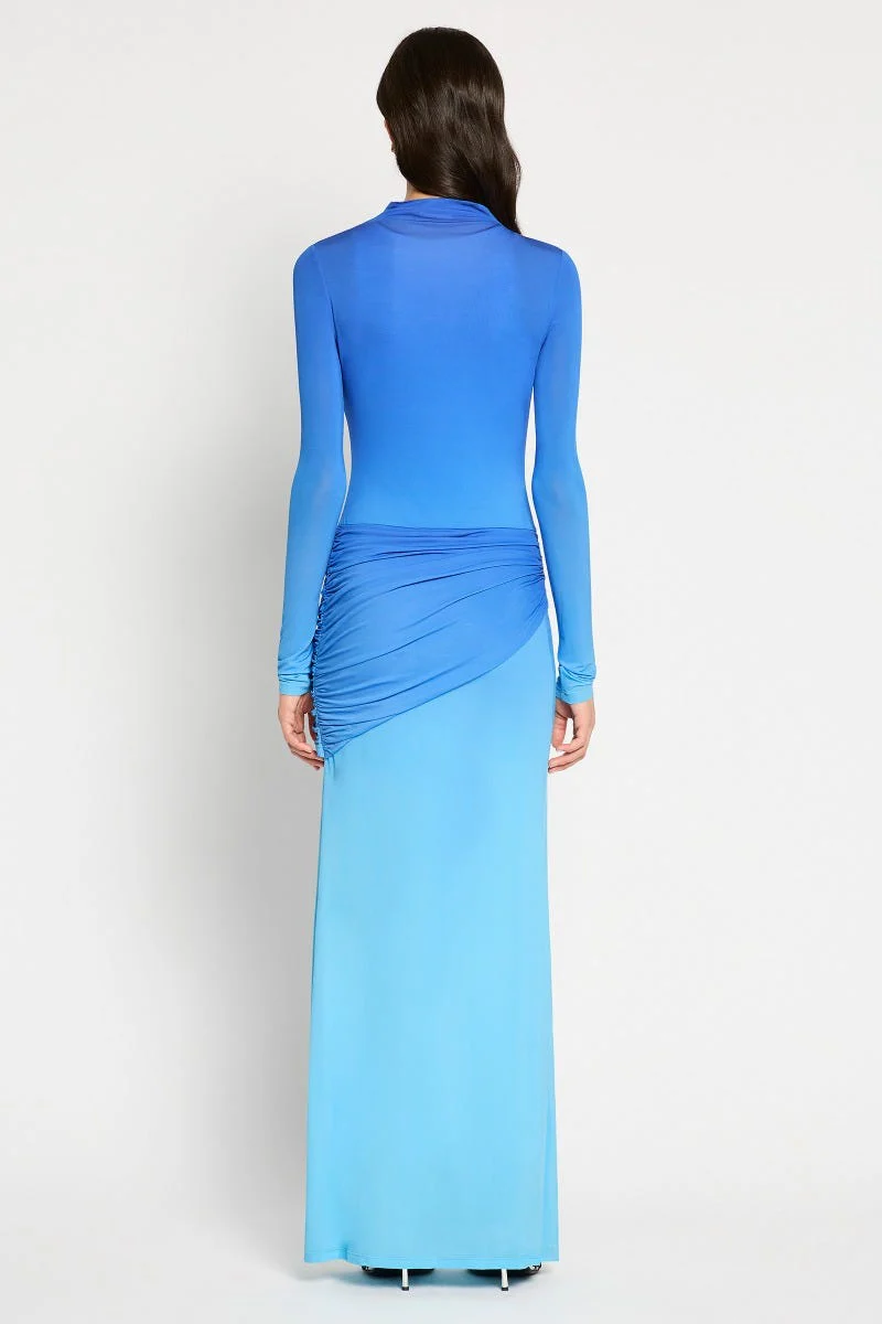 Knotted Graduated Color Midi Dress