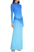 Knotted Graduated Color Midi Dress