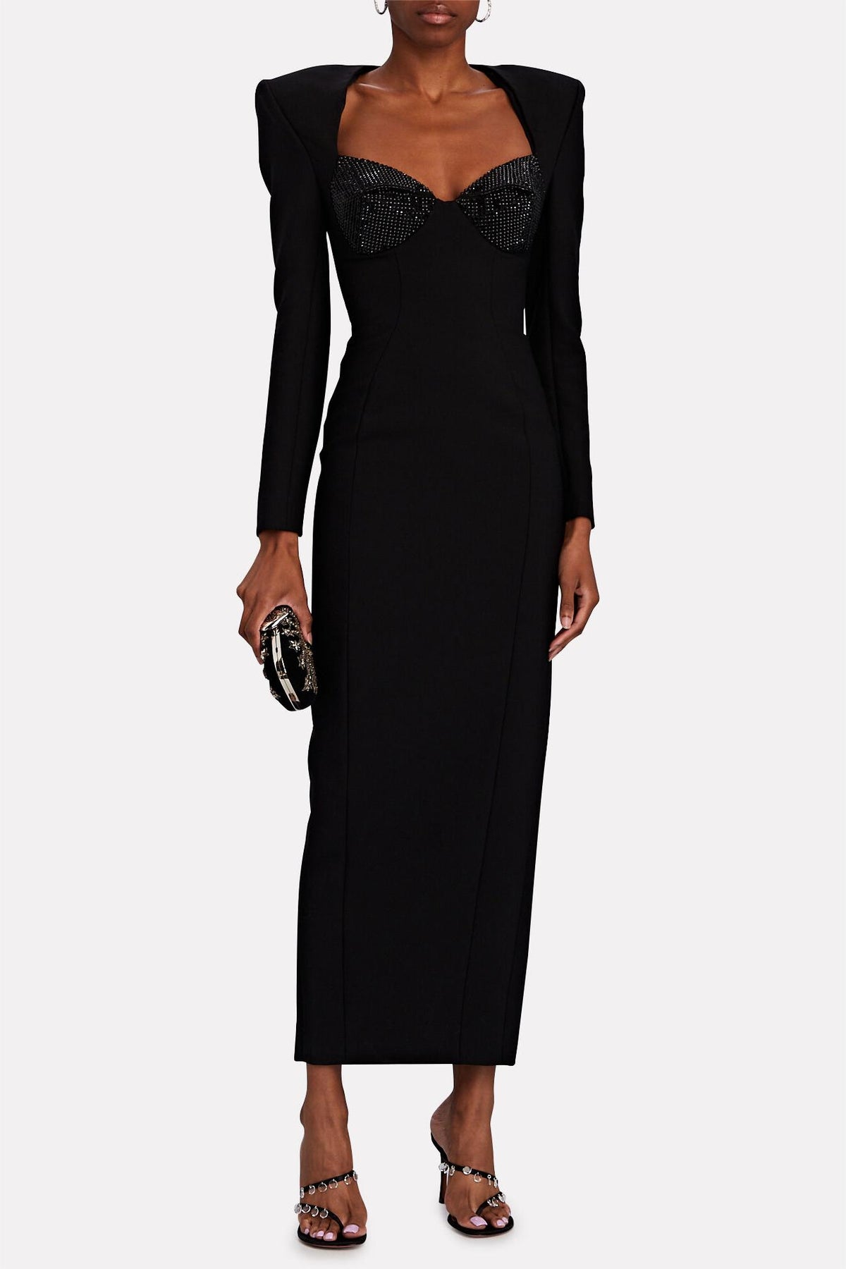 Knit Rhinestone Midi Dress