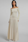 Kiva Pure Apricot Pleated Maxi Dress