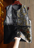 Embroidered Button Silk Velour Waistcoat Fall