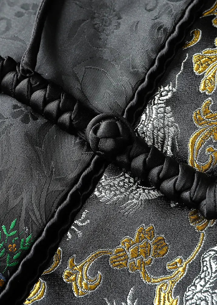 Embroidered Button Silk Velour Waistcoat Fall