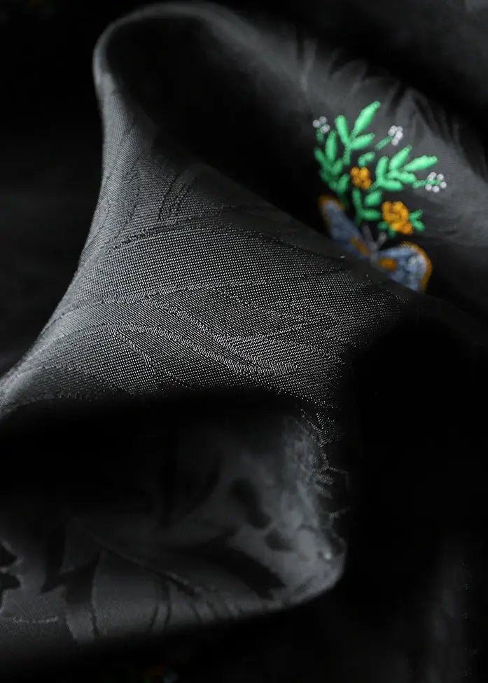 Embroidered Button Silk Velour Waistcoat Fall