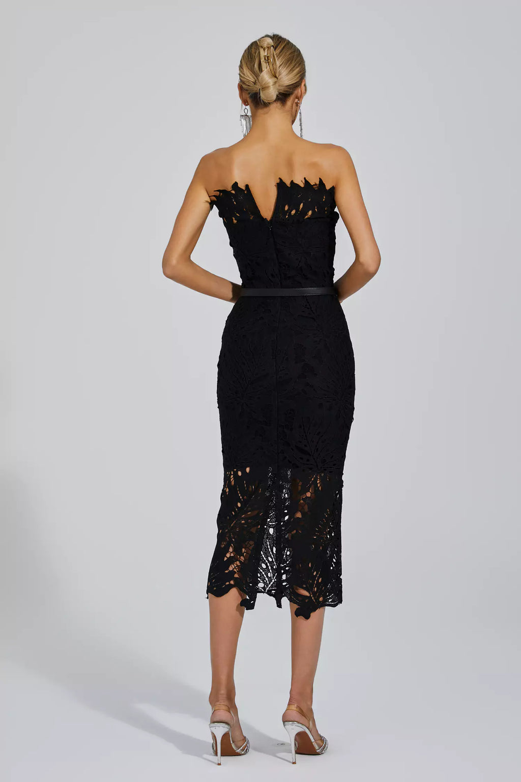 Jazlyn Black Lace Midi Dress