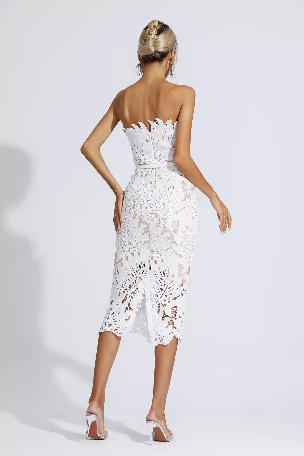 Jazlyn White Lace Midi Dress