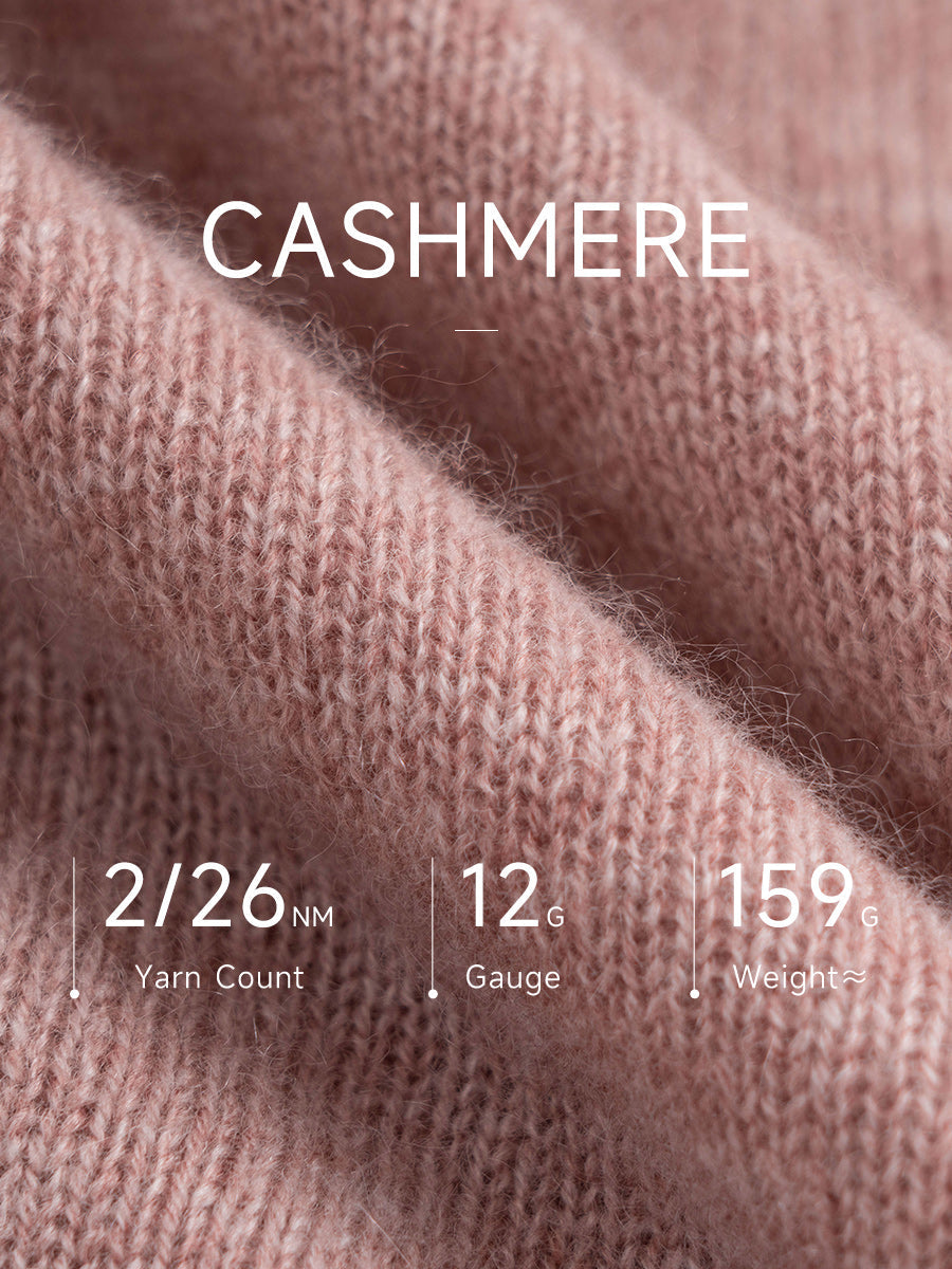 100% Cashmere Round Neck Knit Sweater