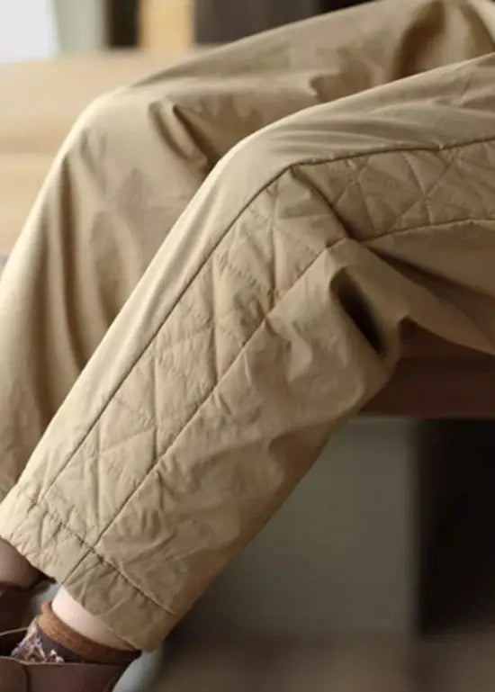 Fine Cotton Filled Pants Elastic Waist