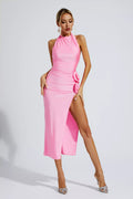 Kora Pink Halter Midi Dress