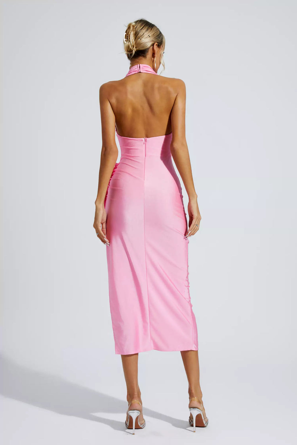 Kora Pink Halter Midi Dress