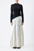 Marjorie Asymmetric Pleated Maxi Dress