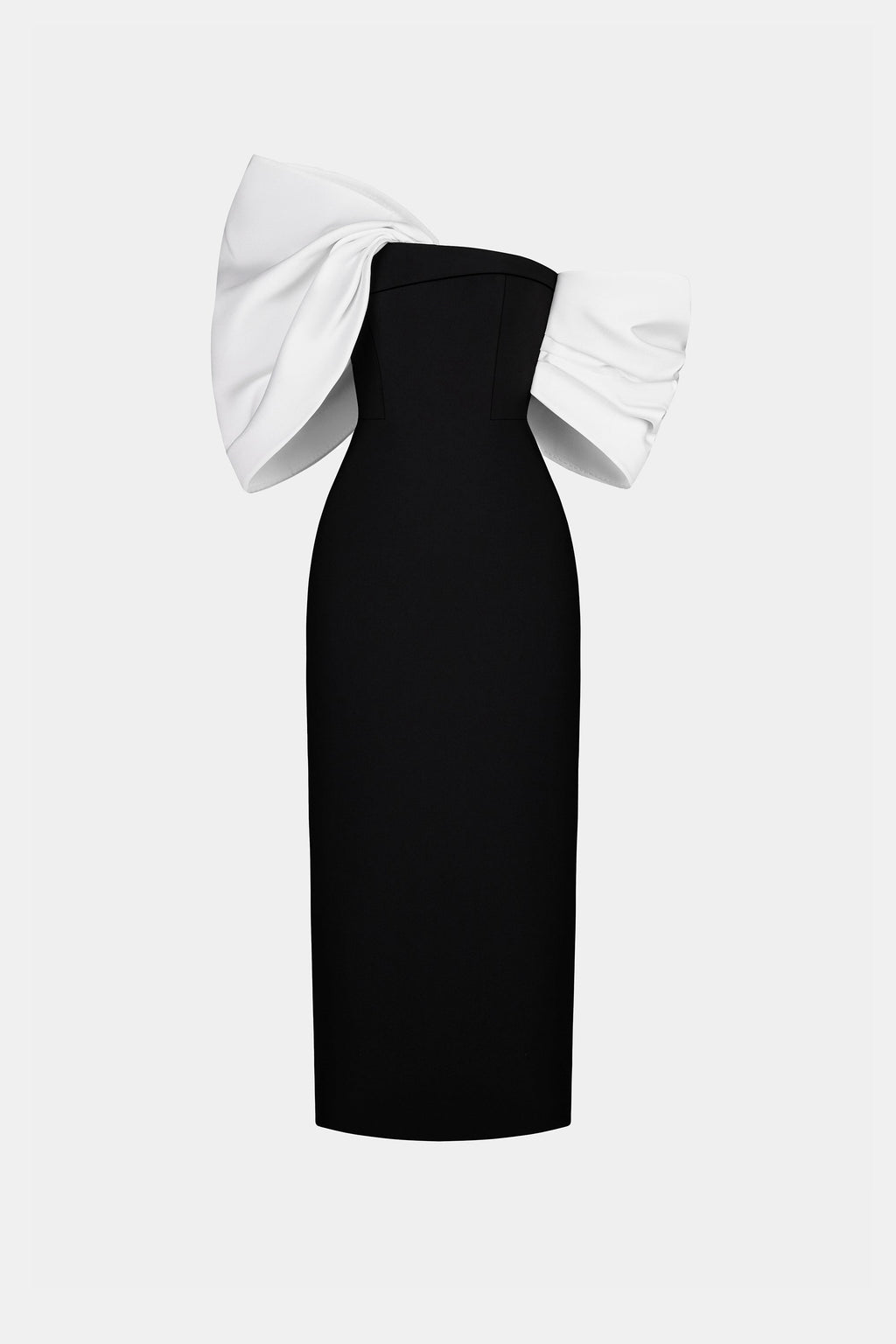 Delancy Bowknot Contrast Midi Dress