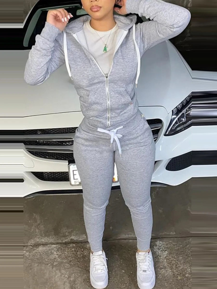 Basics Kangaroo Pocket Pants Drawstring Trousers Winter Autumn Tracksuit Coat