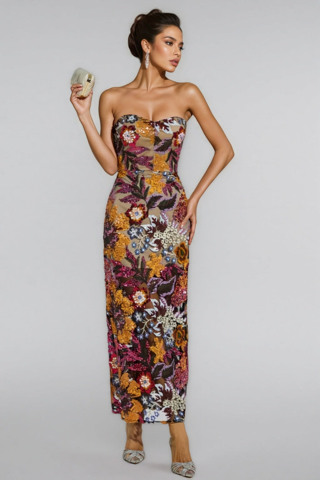 Milia Sequin Maxi Dress-red