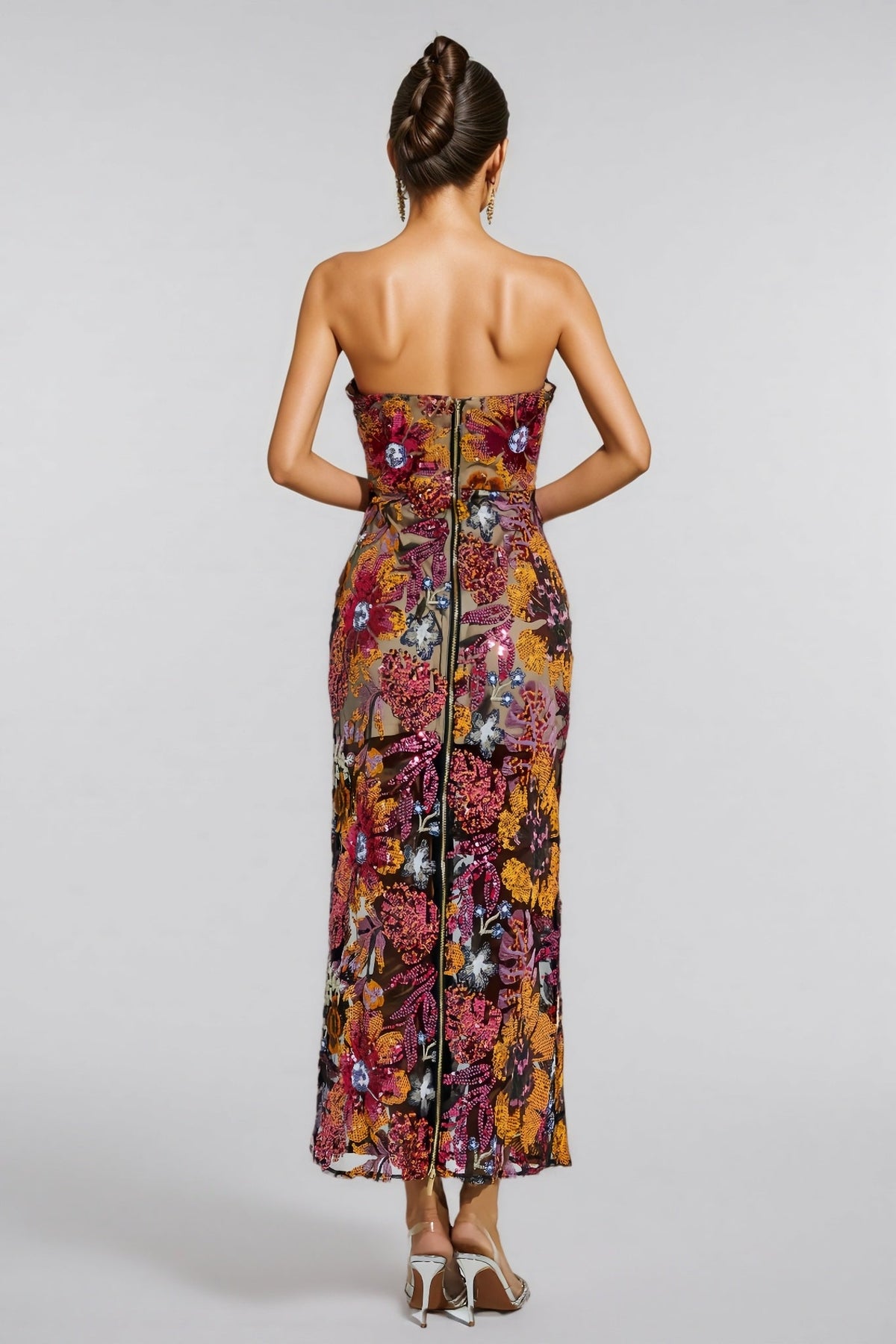 Milia Sequin Maxi Dress-red
