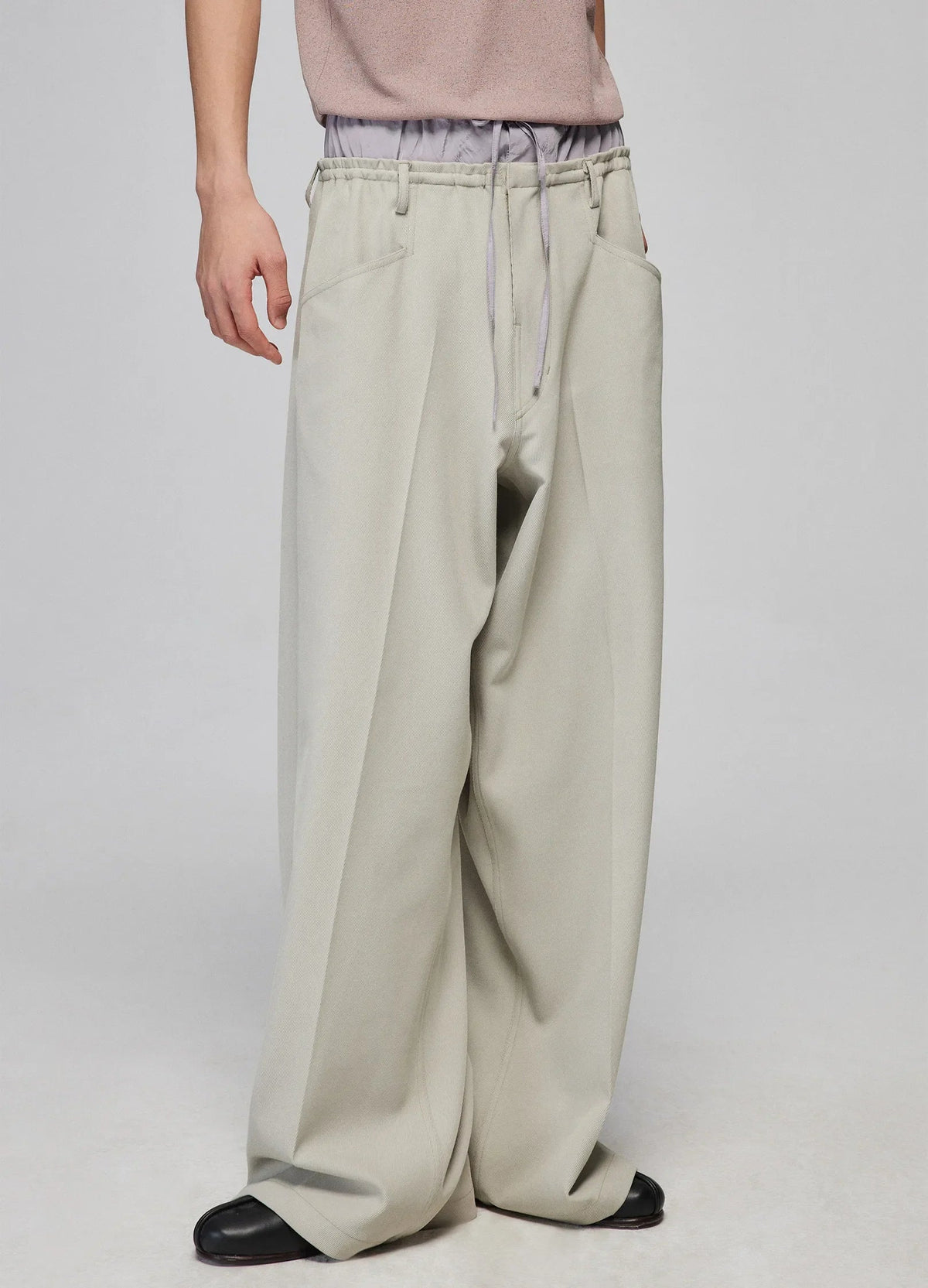 Light Splicing Wide-leg Pants