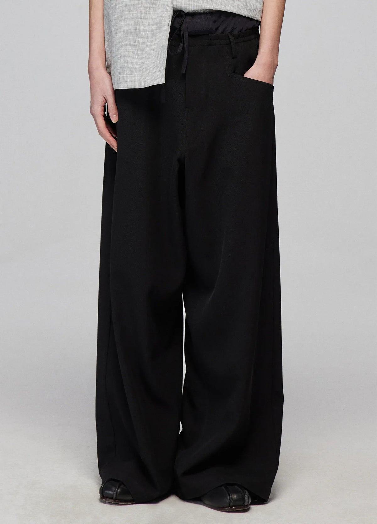 Light Splicing Wide-leg Pants