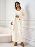 Long Sleeve Pocket Belted Hood Sweater