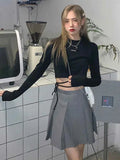 Long Sleeve T-shirts Design Crop Ins Prevalent Bandage Tops Harajuku Ulzzang Street Spring Female Ropa Hot Skinny New