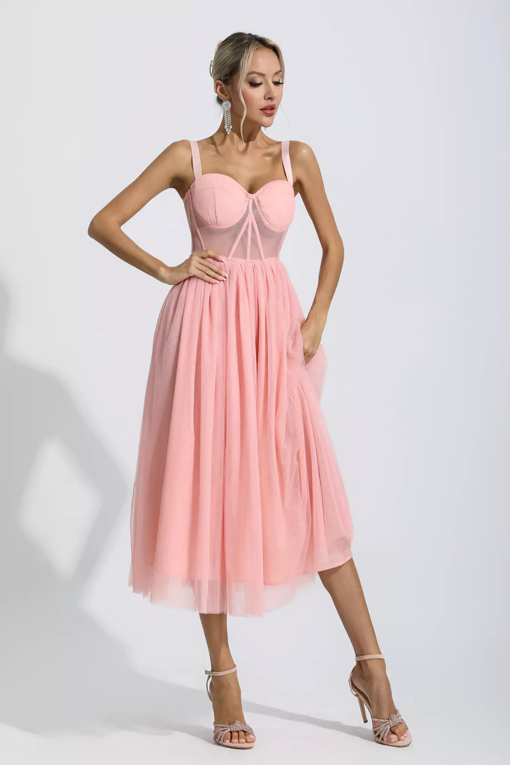 Lyric Pink Midi Dress