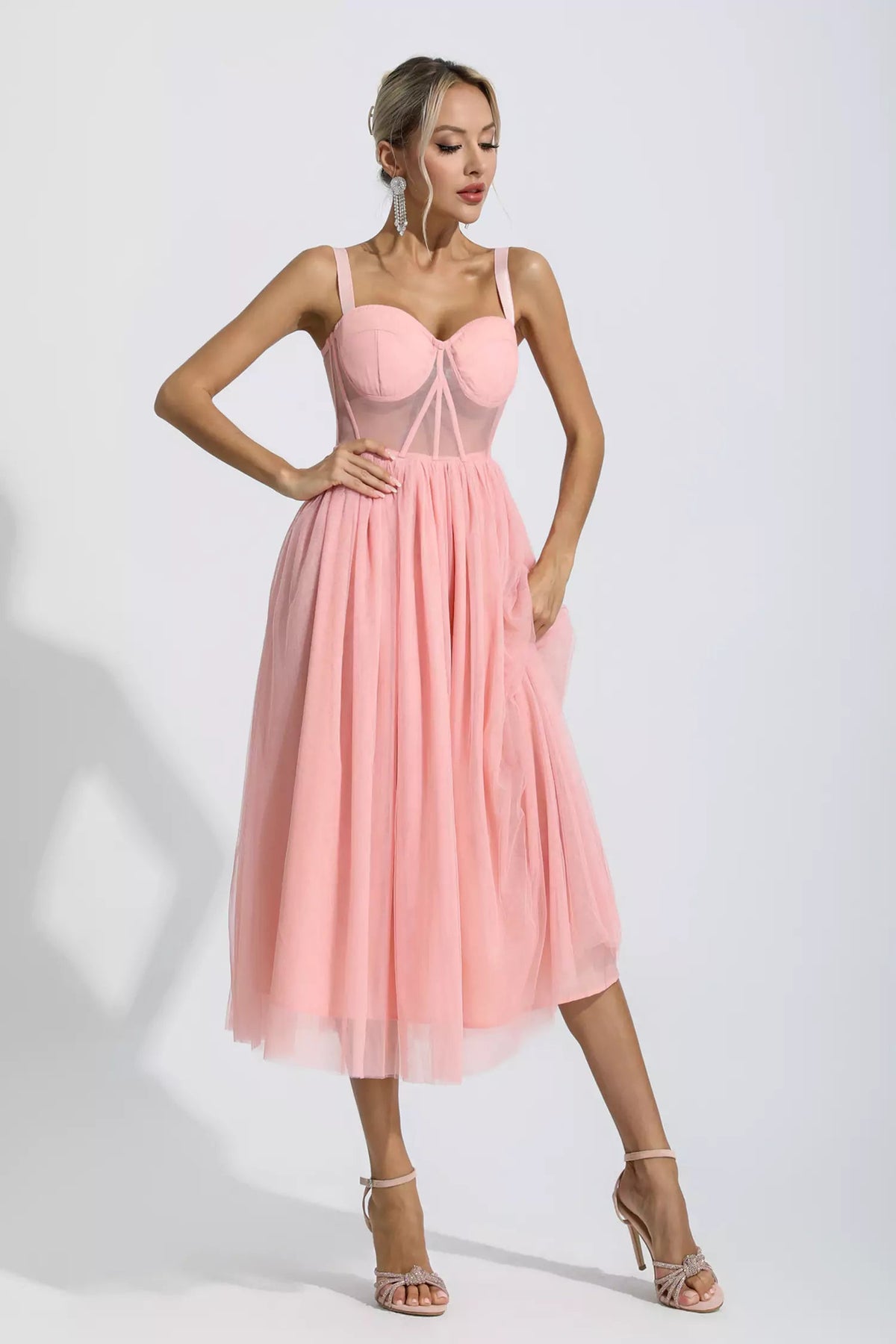 Lyric Pink Midi Dress