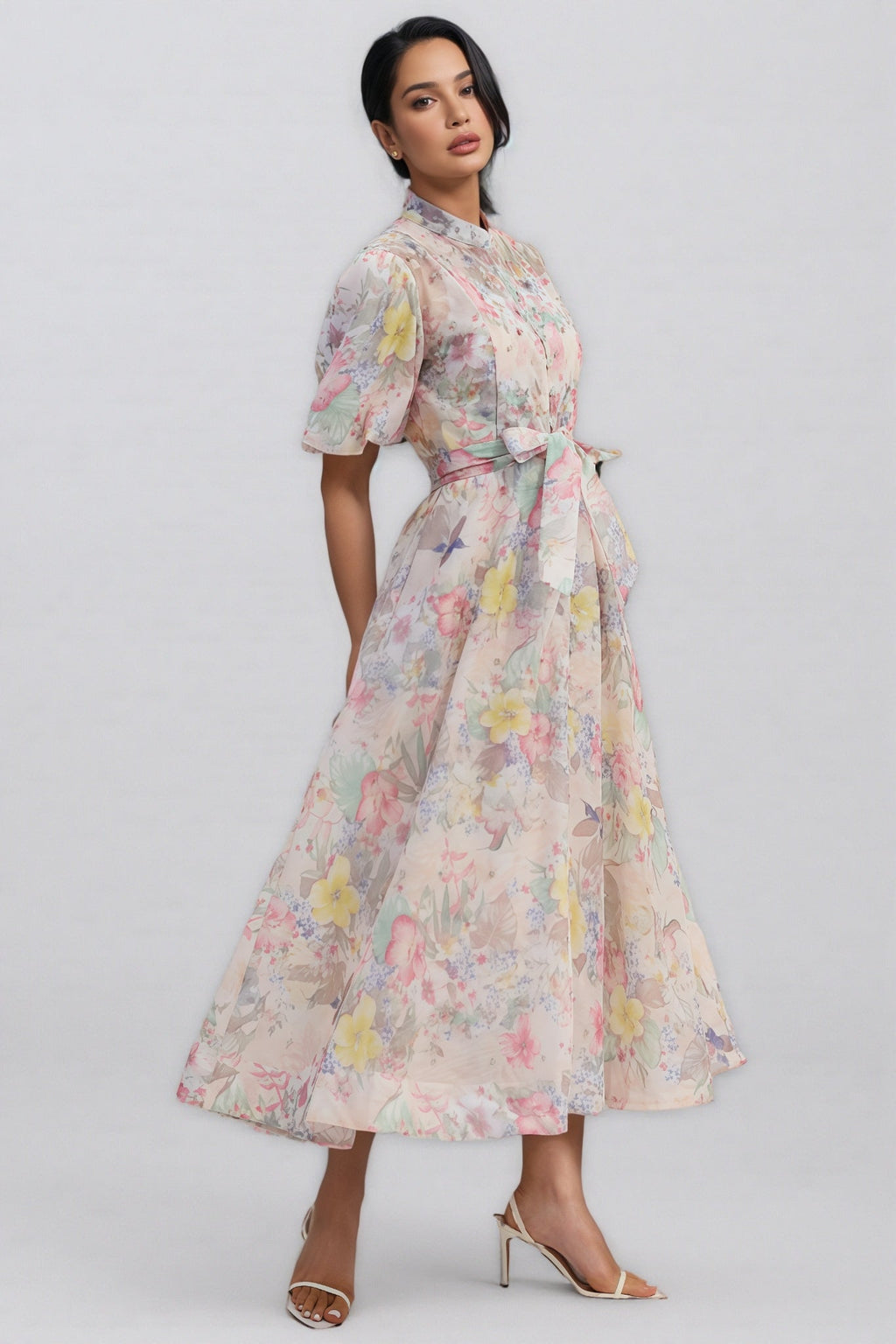 Kynllt Print Puff Sleeve Maxi Dress