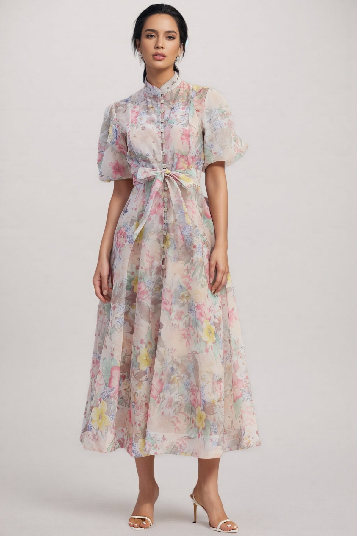 Kynllt Print Puff Sleeve Maxi Dress
