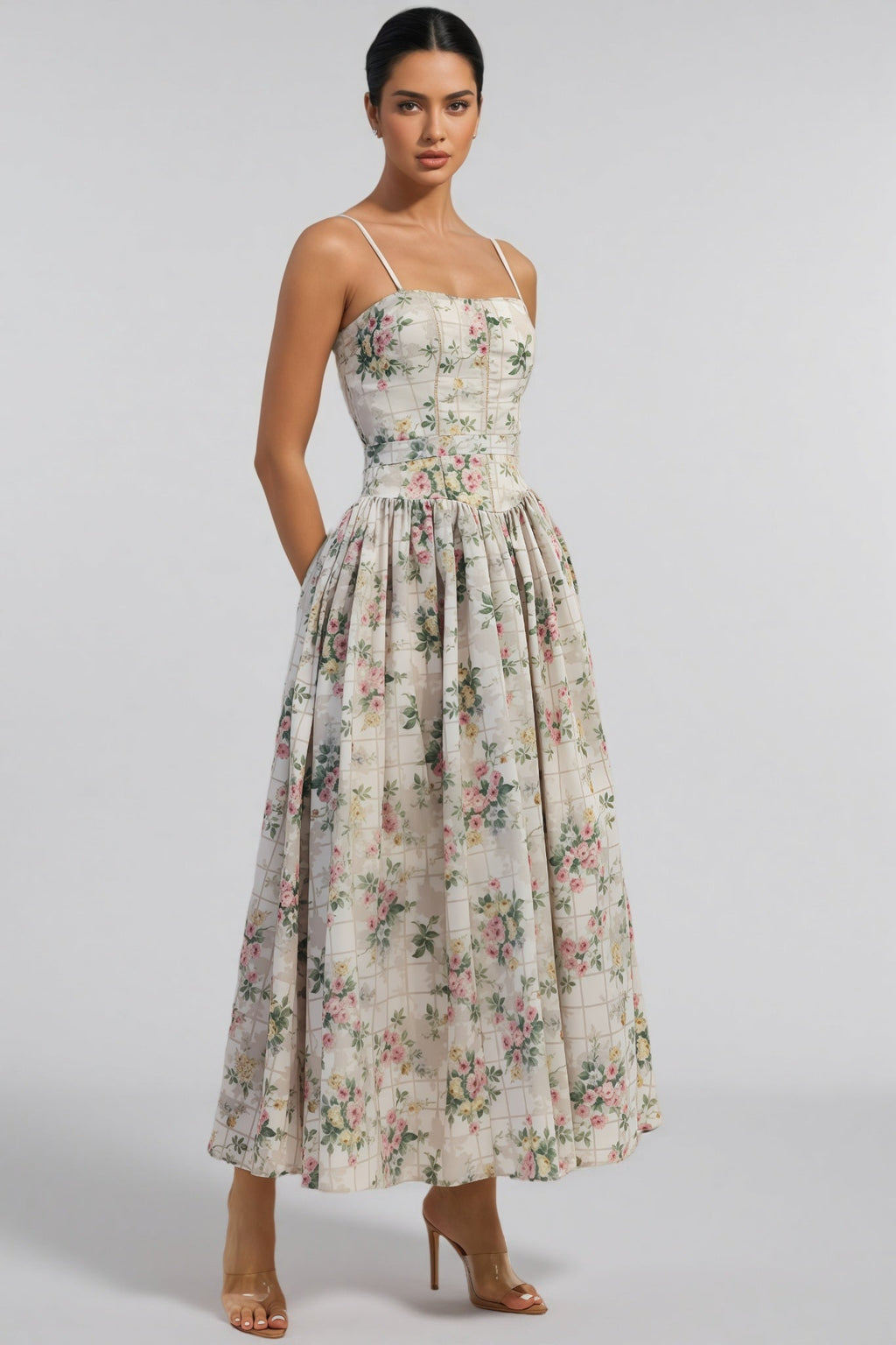 Marlol Print Spaghetti Strap Maxi Dress