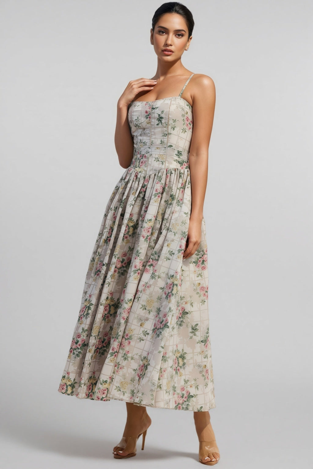 Marlol Print Spaghetti Strap Maxi Dress