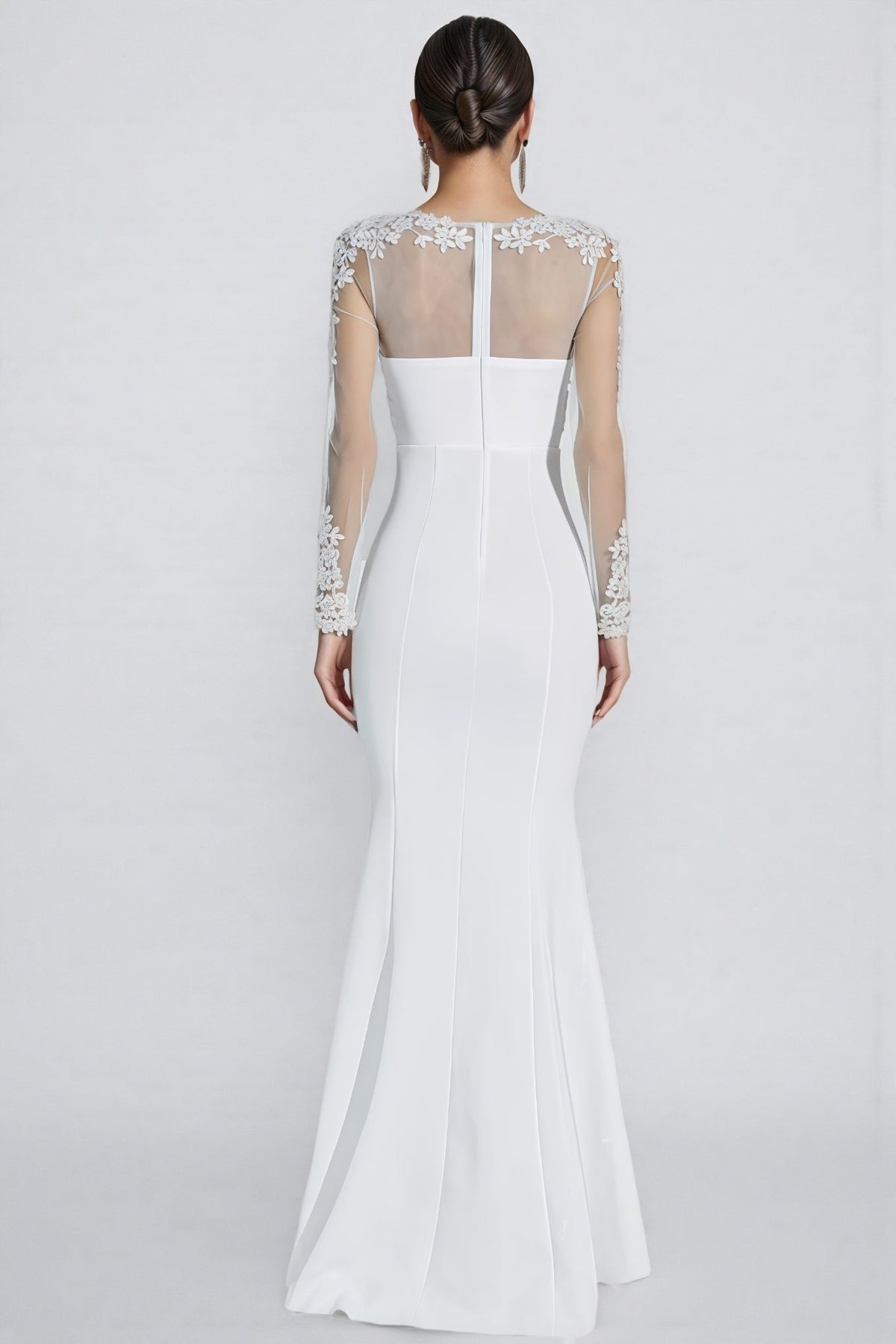 Marend White Lace Bodycon Maxi Dress