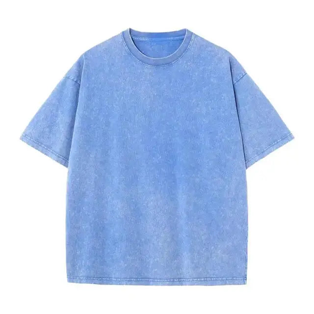 ’s Washed T-shirts Street Hip Hop Retro Punk T Shirt Harajuku Cotton Short Sleeve Acid Wash Tshirts Top