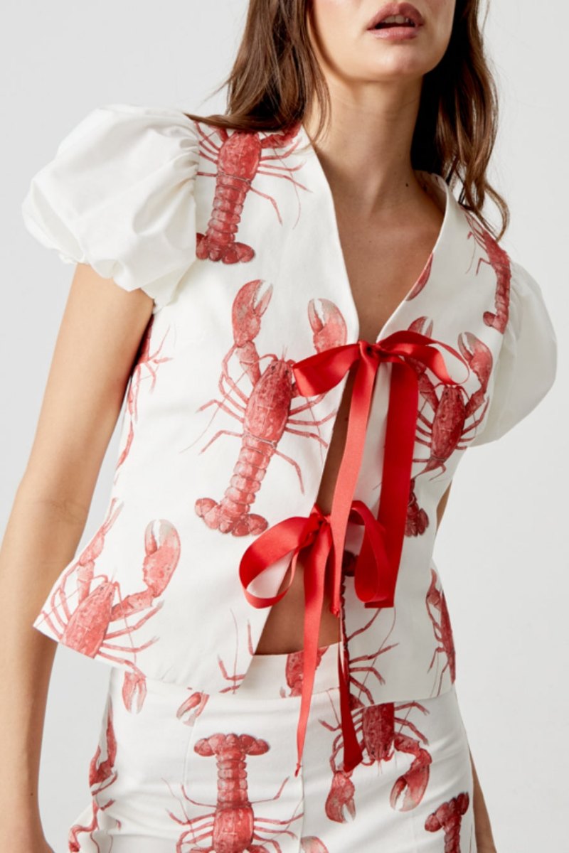 Lobster Print Straight Pants-set