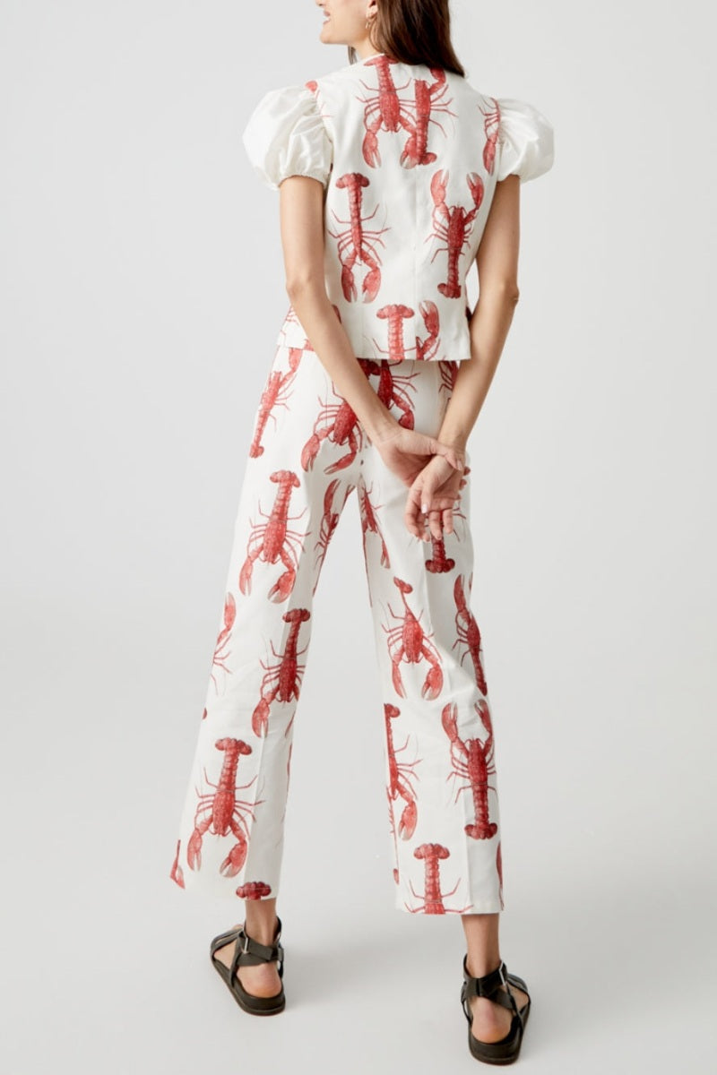 Lobster Print Straight Pants-set