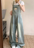 Jumpsuit Blue Pockets Embroidered Sleeveless Denim New