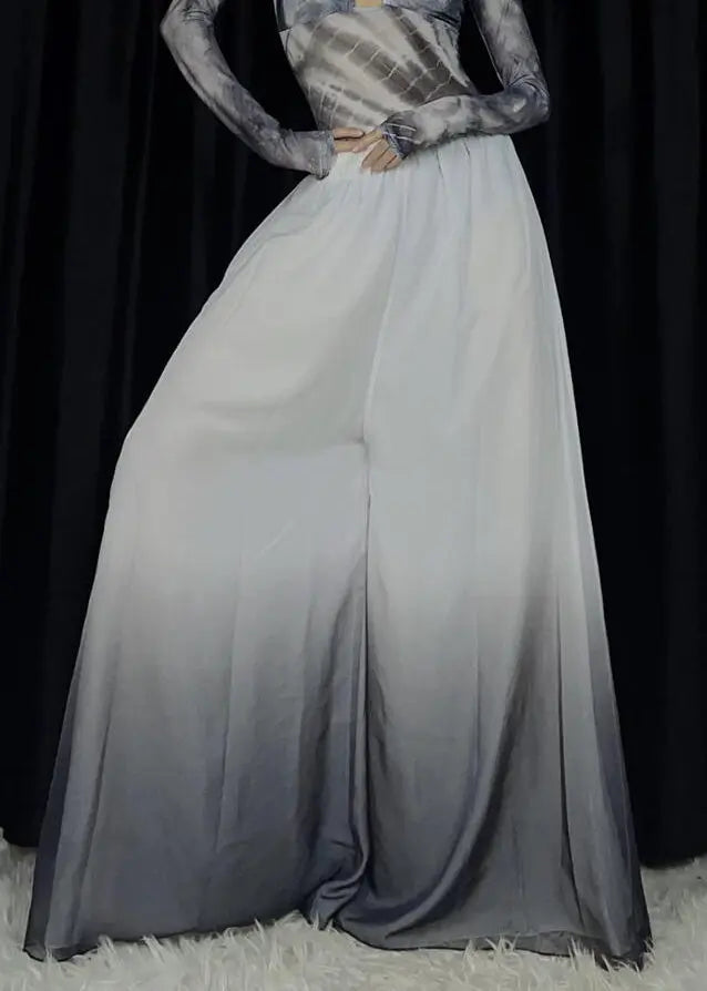 New Gradient Color Elastic Waist Cotton Dance Wide Leg Pants Spring Cg1027