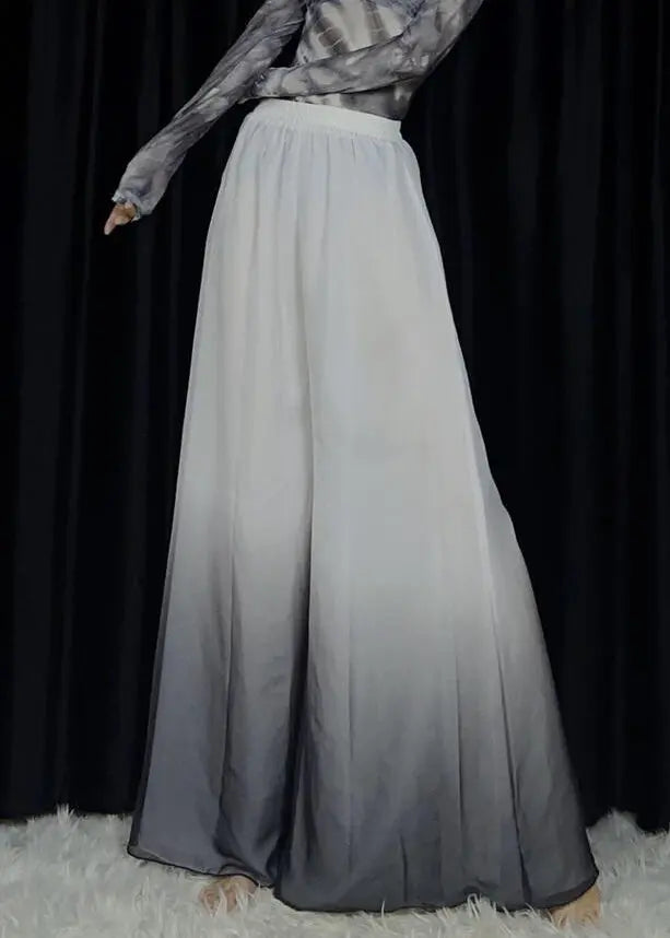 New Gradient Color Elastic Waist Cotton Dance Wide Leg Pants Spring Cg1027