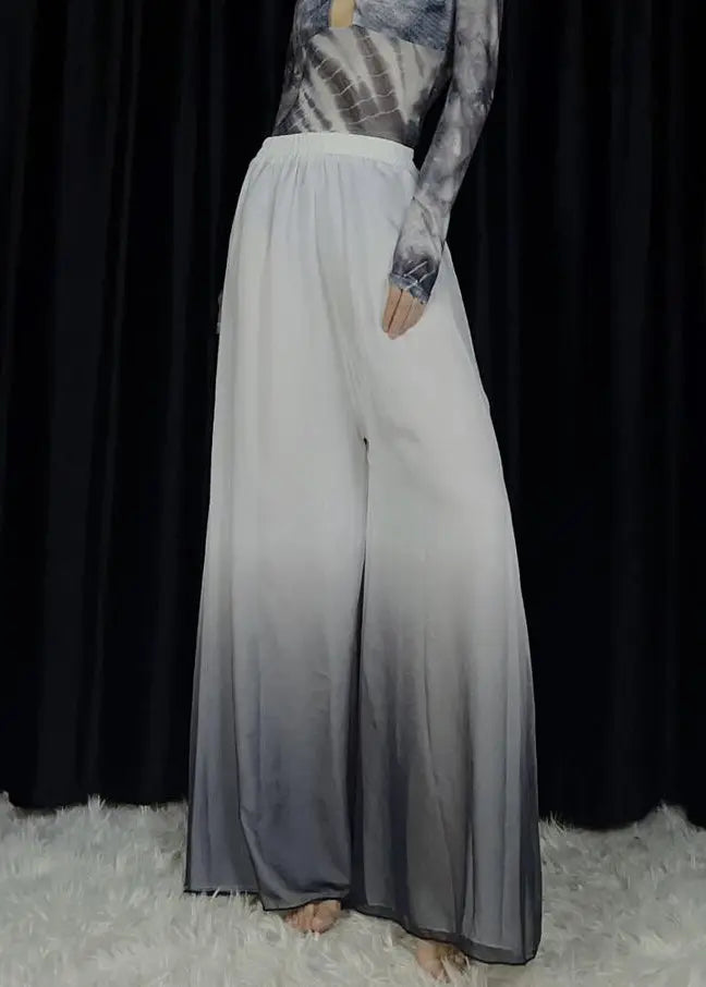 New Gradient Color Elastic Waist Cotton Dance Wide Leg Pants Spring Cg1027
