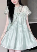 New Green Ruffled Tops and Shorts Two Pieces Set Summer Ab1031