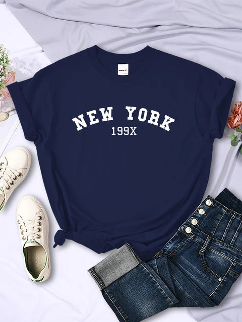 New York 199x Personality Letter T Shirt Brand Short Sleeve Comfortable Tee Shirtsport Summer T-shirts