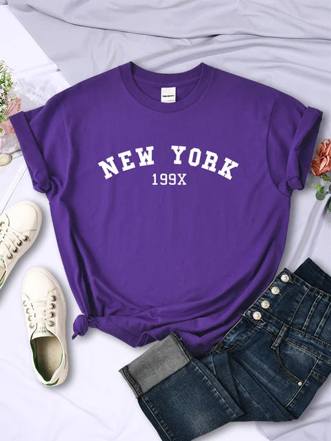 New York 199x Personality Letter T Shirt Brand Short Sleeve Comfortable Tee Shirtsport Summer T-shirts