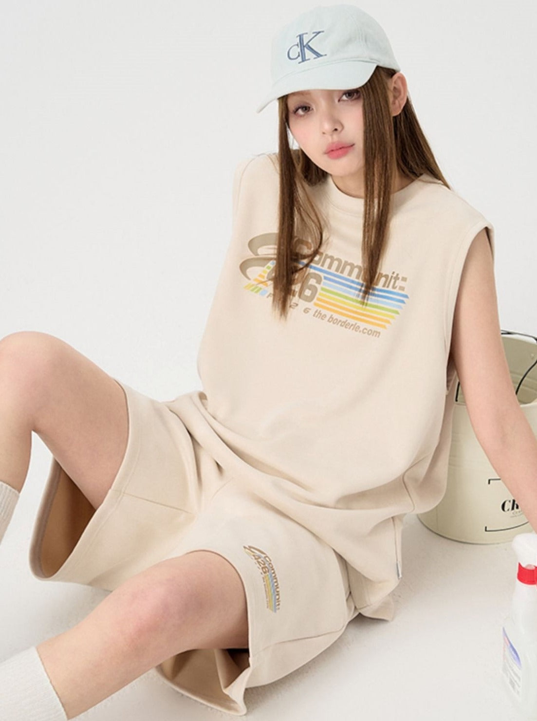 Faux Suede Tank Top and Shorts Set