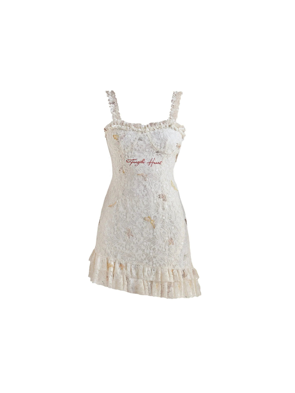 -inspired Lace Mini Dress With Ruffle Trim