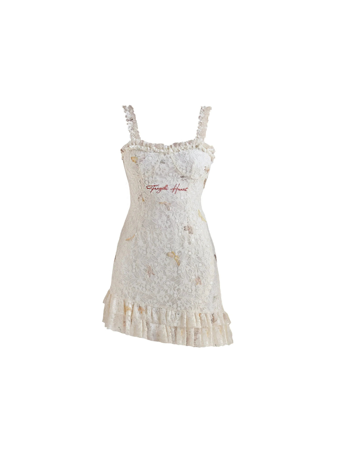 -inspired Lace Mini Dress With Ruffle Trim