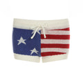 Street Low Waist Star Stripes Contrast Color Woolen Shorts Lace Up Slim Fit All Match Retro Pants