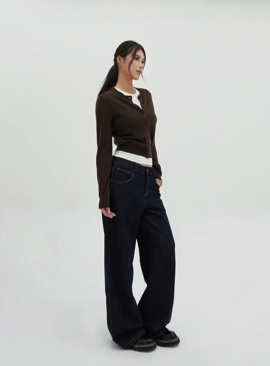 Slim-fit Cropped Knit Cardigan Sweater