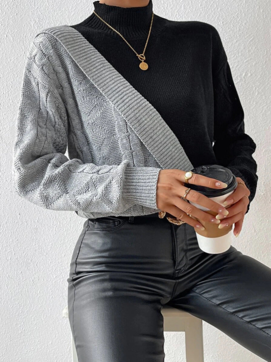 High Collar Twisted Sweater