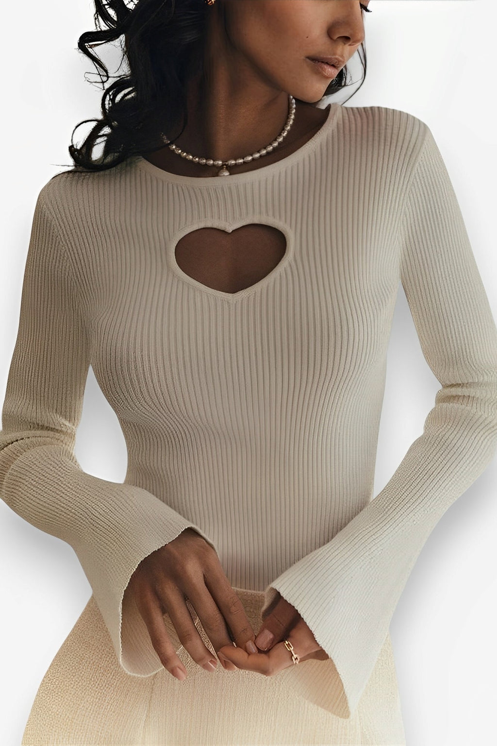 Love Hollow Knitted Short Top Sweater