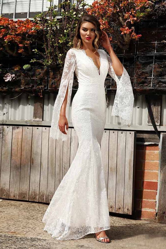 Full Length Long-sleeved Long Dress