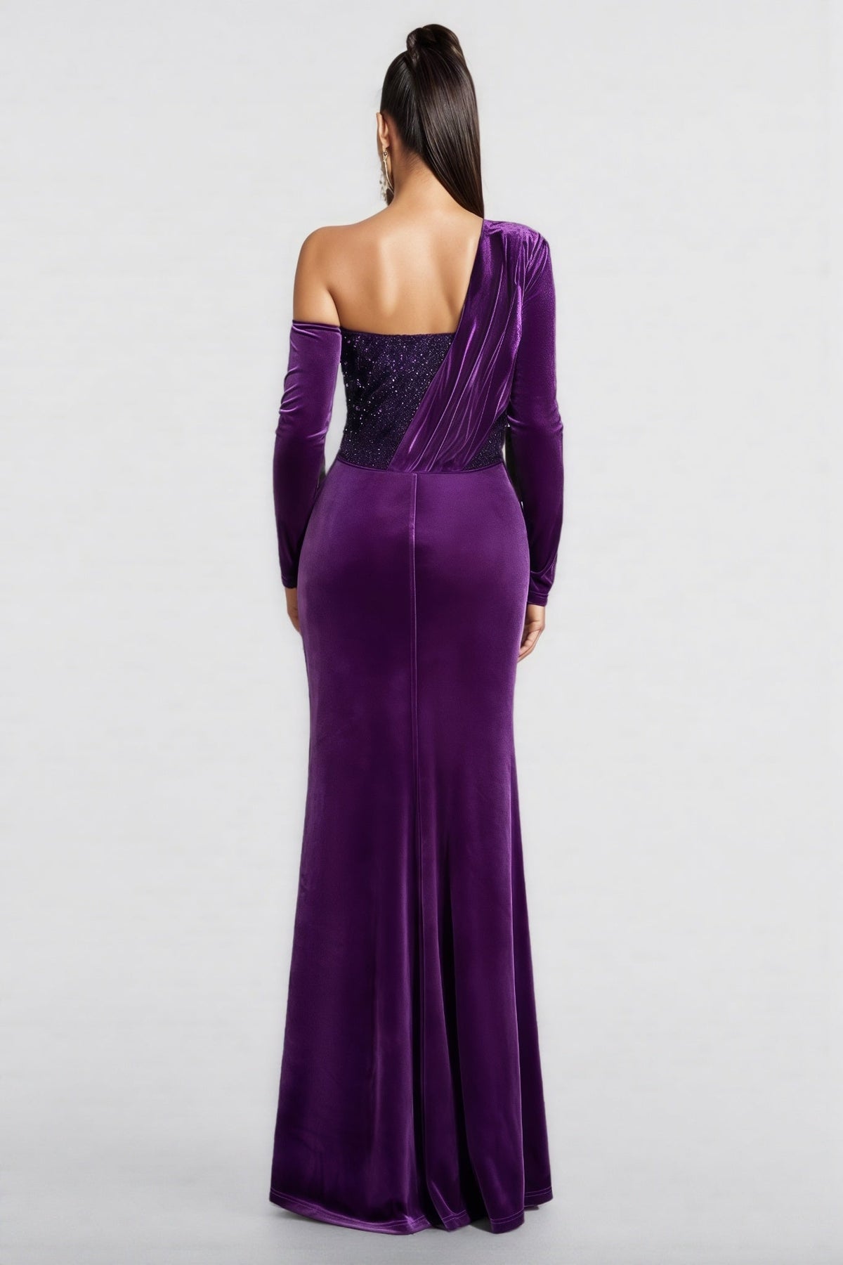 Lopez Purple Sequin Maxi Dress