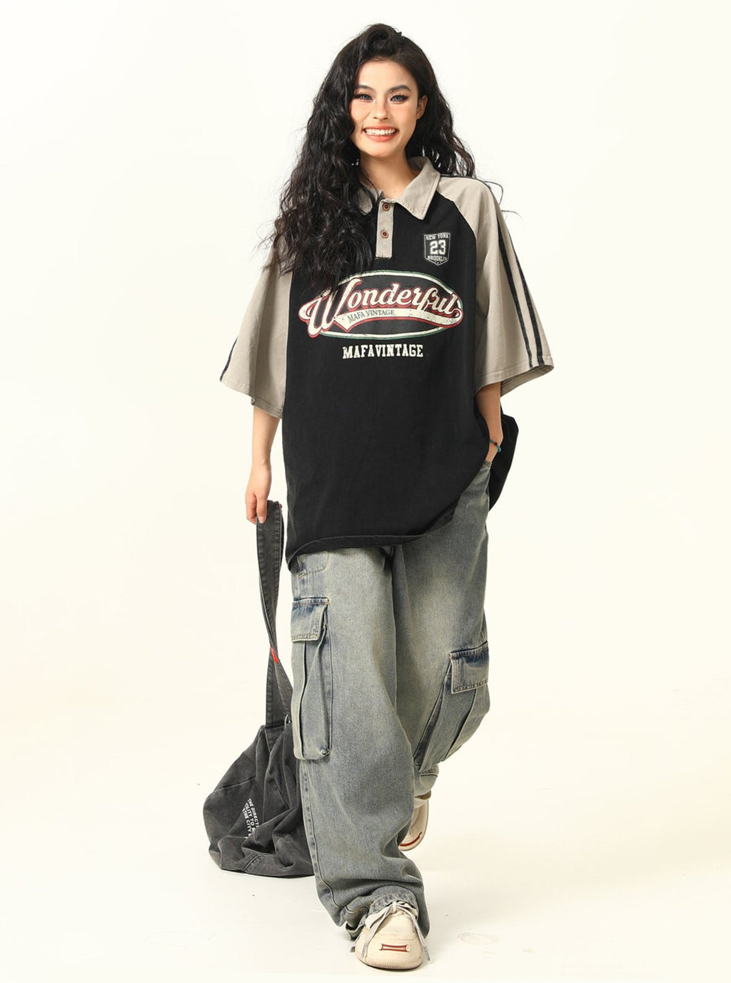 -style Oversized Polo T-shirt